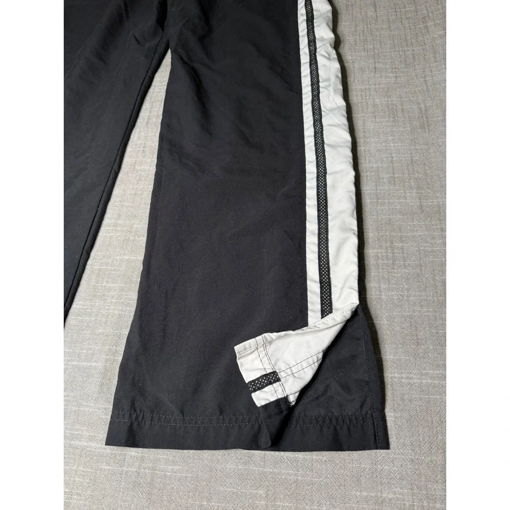 Nike Vintage Track Pants Black White Side Stripe Mesh Wide Leg Mens Medium